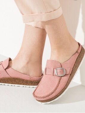 Birkenstock Buckley Embossed Soft Pink Suede Clog Women’s Size 37